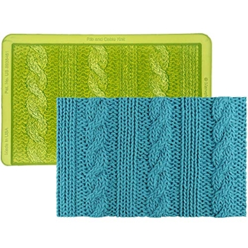 Marvelous Molds Rib Cable Knit Simpress, Non-Stick Silicone Mold for Cake Decorating, Sugarcraft Coo...