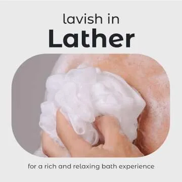 MainBasics Premium Loofah Shower Sponge Set - Soft and Exfoliating