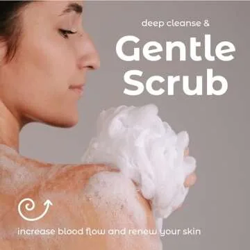 MainBasics Premium Loofah Shower Sponge Set - Soft and Exfoliating