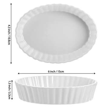 Foraineam Set of 8 Pieces Porcelain Ramekins - 6 Ounce Baking Dishes for Desserts