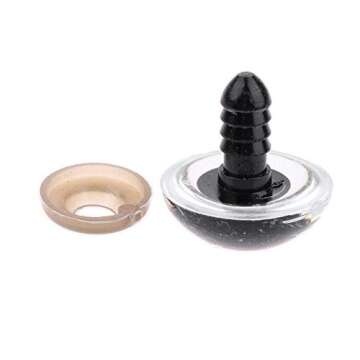 50PCS Clear and Black Plastic Safety Crystal Screw Doll Making Eyes with Washer DIY Sewing Crafting ...
