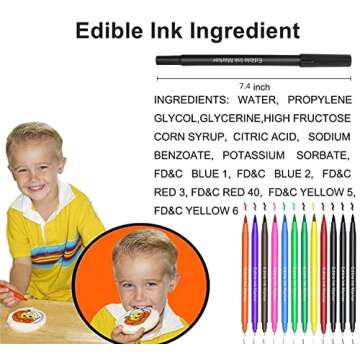 Fanika 12Pcs Edible Markers for Cookie Decorating, Upgrade Double Side Ultra Fine Tip Food Coloring ...