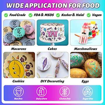 Fanika 12Pcs Edible Markers for Cookie Decorating, Upgrade Double Side Ultra Fine Tip Food Coloring Pens for Cakes Decorating,Fondant,Easter Eggs,Macaron,Frosting - With 3PCS Black Set