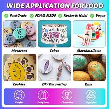 Fanika 12Pcs Edible Markers for Cookie Decorating, Upgrade Double Side Ultra Fine Tip Food Coloring Pens for Cakes Decorating,Fondant,Easter Eggs,Macaron,Frosting - With 3PCS Black Set