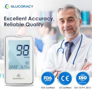 Comprehensive Glucoracy Blood Glucose Monitor Kit with Test Strips