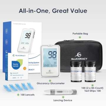 Glucoracy Blood Glucose Monitor Kit for Diabetes Management