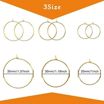 180Pcs Plated Wine Glass Beading Rings,Beading Hoop Rings Ear Wines Earring Hoops for Jewelry Making Craft Art DIY