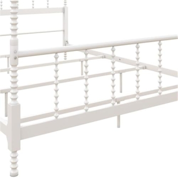Pemberly Row Parisian Style Metal Canopy Bed Frame in White