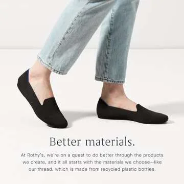 Rothy's The Loafer Women's Slip-On Shoes, Rounded-Toe Flats, Cream & Black Herringbone, Made from Recycled Plastic Bottles & Machine Washable, Size 13