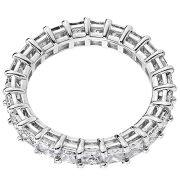 14K Gold Plated Eternity Ring with Cubic Zirconia for Women