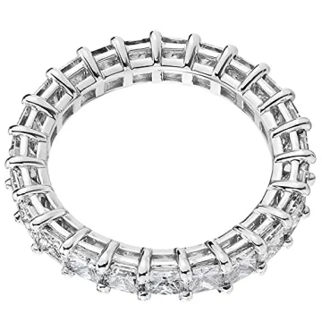 14K Gold Plated Eternity Ring with Cubic Zirconia for Women