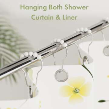 Amazer Shower Curtain Hooks Rings, Decorative Shower Curtain Hooks Rust Proof Stainless Steel Shower...