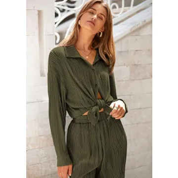 Stylish PRETTYGARDEN Women's 2 Piece Textured Set