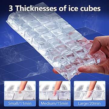 Commercial Ice Maker Machine 70LBS/24H with 10LBS Storage Bin, Stainless Steel Under Counter Large Ice Machine, 2 Water Inlet Modes, Freestanding and Built in Ice Maker for Bars, Home and Offices