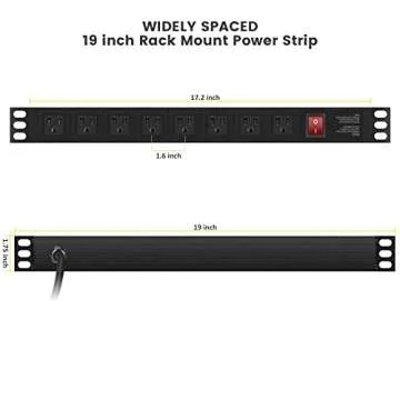 QBA 8 Outlet Rack Mount Power Strip Surge Protector