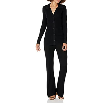 The Drop Women's Ellison Rib Flare Leg Pants for Style & Comfort