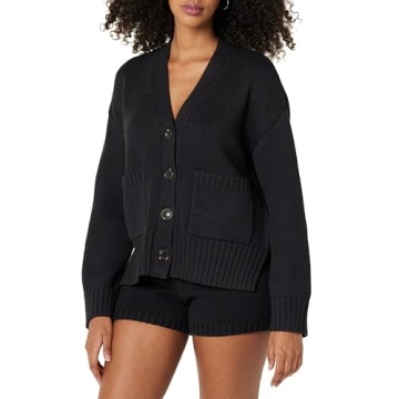 The Drop Women's Brigitte Cotton Blend Chunky Cardigan - Soft & Versatile