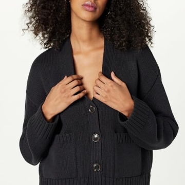 The Drop Women's Brigitte Cotton Chunky Cardigan - Cozy & Fashionable