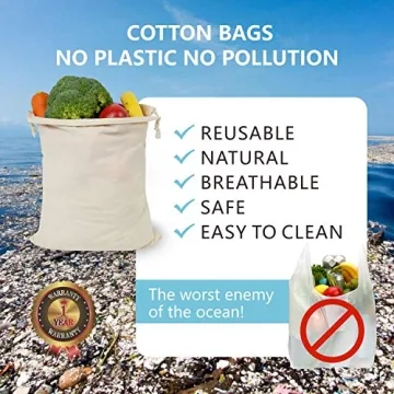 Durable Eco-Friendly Muslin Produce Bags - 8-Pack