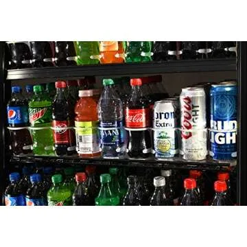 Visi-Slide 20oz Soda Beverage Dispenser - Gravity Fed Glide for Angled Shelves for Coolers, Commercial Refrigerators, Cold Vaults (Pack of 2) Drink Dispenser and Organizer for Cans, Bottles and More