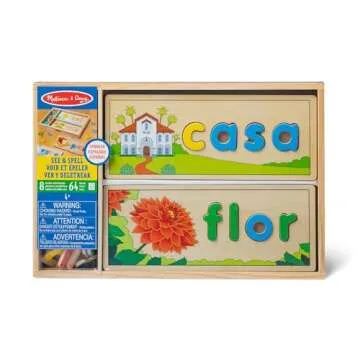 Melissa & Doug Spanish See & Spell Educational Language Learning Toy - FSC Certified