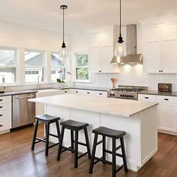 GLADFRESIT Kitchen Pendant Lighting: Industrial Style with Clear Glass Design, Perfect for Dining Ro...