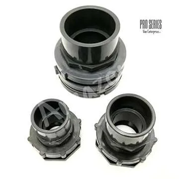 Van Enterprises 1.5" Bulkhead Tank Fitting Adapter with 1.5" SCHEDULE 80 Male Adapter Kit for Rain Barrels, Aquariums, Water Tanks, Ponds