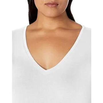 Amazon Essentials Women's Short-Sleeve V-Neck T-Shirt (Available in Plus Size), White, 3X