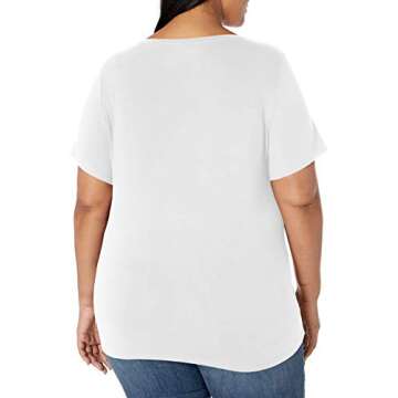 Amazon Essentials Women's Short-Sleeve V-Neck T-Shirt (Available in Plus Size), White, 3X