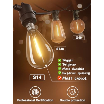 addlon 50FT LED Outdoor String Lights for Any Occasion