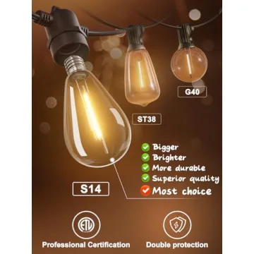 addlon 50FT LED Outdoor String Lights for Any Occasion