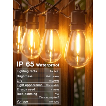 addlon 50FT LED Outdoor String Lights for Any Occasion