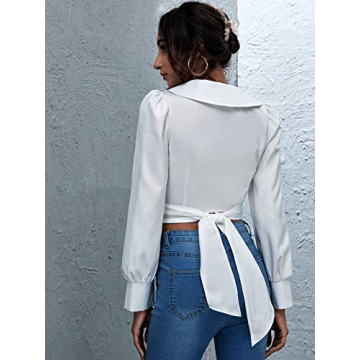Stylish Twist Front Puff Sleeve Crop Top for Women