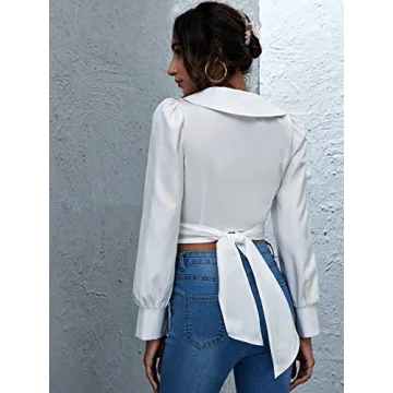 Stylish Twist Front Puff Sleeve Crop Top for Women