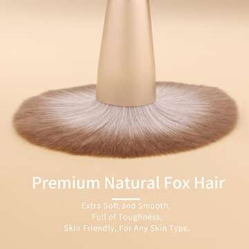 ENZO KEN Natural Hair Makeup Brush Set Professional, Fox Hair Makeup Brushes Set with Case, Glitter Make up Brushes Set Professional, Natural Makeup Brushes, Natural Bristle Makeup Brush - ORRA, White