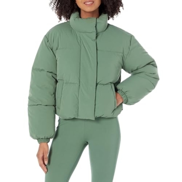 Amazon Essentials Women's Cropped Puffer Jacket - Warm, Stylish & Water-Resistant