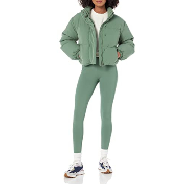 Women's Cropped Puffer Jacket - Warm & Water-Resistant