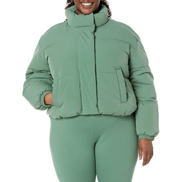 Women's Cropped Puffer Jacket - Warm & Water-Resistant