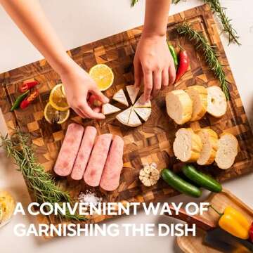 KAIYO Large Teak Wood Cutting Board - Durable & Stylish