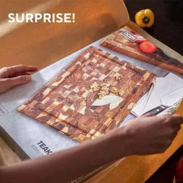 KAIYO Large Teak Wood Cutting Board - Durable & Stylish