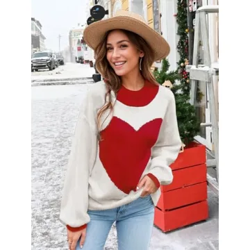 Charming Oversized Heart Sweater for Women