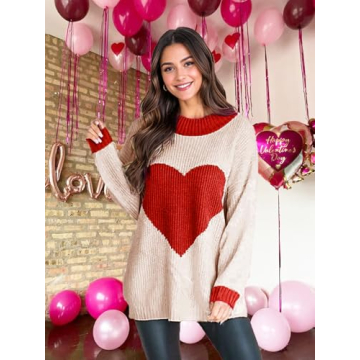 Charming Oversized Heart Sweater for Women