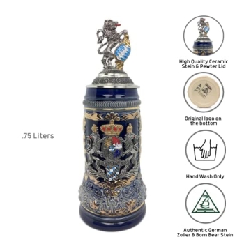 Regal Lion Beer Stein .75L - Authentic German Craftsmanship