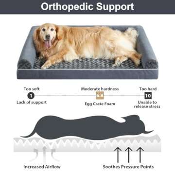BFPETHOME Dog Beds for Large Dogs, Orthopedic Dog Bed for Medium Large Dogs,Big Waterproof Couch Dog...