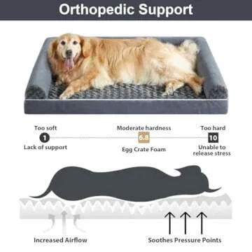 BFPETHOME Dog Beds for Large Dogs, Orthopedic Dog Bed for Medium Large Dogs,Big Waterproof Couch Dog...