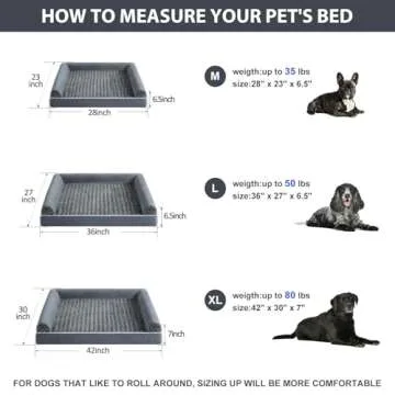 BFPETHOME Dog Beds for Large Dogs, Orthopedic Dog Bed for Medium Large Dogs,Big Waterproof Couch Dog Pet Bed with Removable Washable Cover