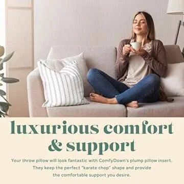 ComfyDown Decorative Throw Pillow Insert, Down and Feather Fill, 100% Cotton Cover, 233 Thread Count - Made in USA (16" X 28")