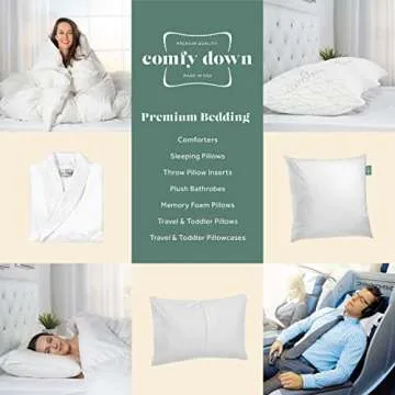 ComfyDown Decorative Throw Pillow Insert, Down and Feather Fill, 100% Cotton Cover, 233 Thread Count - Made in USA (16" X 28")