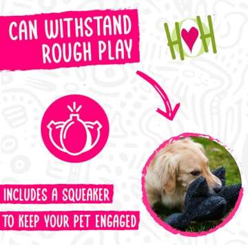 HuggleHounds Plush Dog Toys For Large Dogs & Aggressive Chewers - Squeaky Dog Toy - Soft Extra Durable Stuffed Pet Toy - Fluffy Knotless Puppy Toys - Best For All Breed | Squooshie Fox