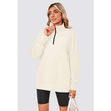 Stylish PLMOKEN Plus Size Sweatshirt for Women Casual Wear